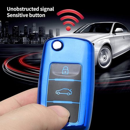 Blå Bilnøkkeldeksel, VW Golf Skoda Nøkkeldeksel Seat Nøkkeldeksel TPU