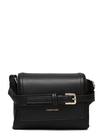 Ck Elevated Crossbody W/ Flap Bags Crossbody Bags Musta Calvin Klein