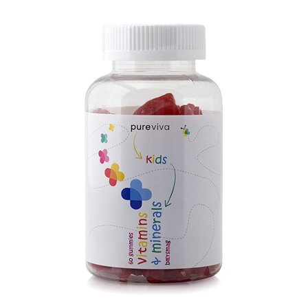 Pureviva Kid's Vitamins & Minerals Bær 60 stk., Helse & Madvarer, Børnevitaminer, Multivitaminer Til Børn