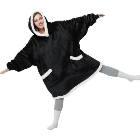 Bærbar Blanket Hoodie - Sherpa Fleece Hættetrøje til A,ZQKLA