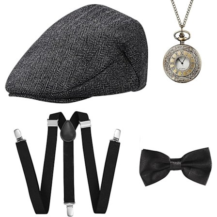 1920-tals Maskeradkläder för Män - Gangster Gatsby Kostymset med Tillbehör