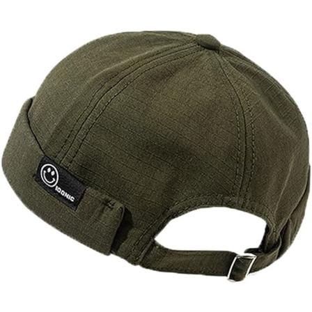 Lipaton hattu Beanie Skullcap Työntekijä Sailor Cap Retro Rolled Cuff Skull Caps säädettävällä(Vihreä)