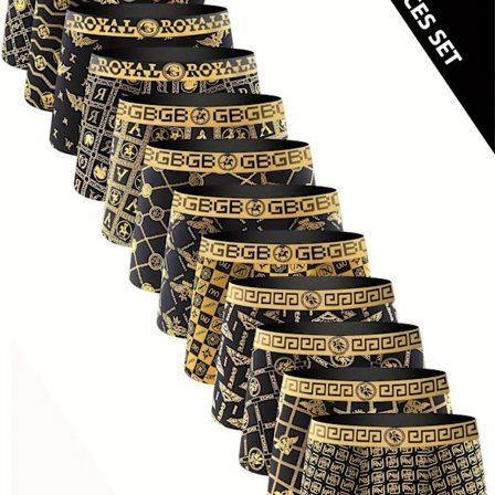 10 stk. Herre High Stretch Pustende Boxershorts, Polyester Spandex Shortie Truser med Trykkmønster for Fritidsklær