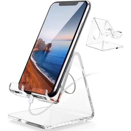 Akryl Mobiltelefonstativ, Akryl Telefonstativ for Skrivebord, Klart Telefonstativ, Kompatibelt med Telefon