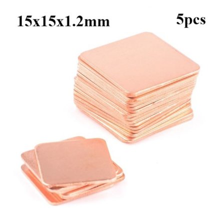 5stk Laptop-plate Kobber kjøleribbe 15X15X1,2MM