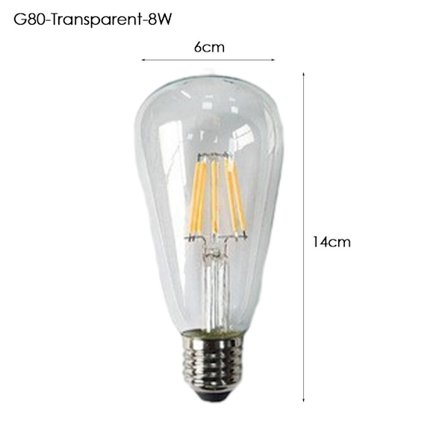 Vintage Retro Bulb Filament G80-TRANSPARENT-8W