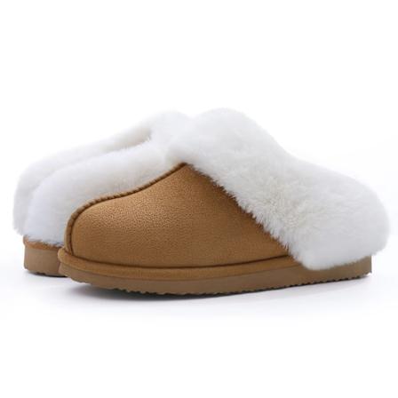 Eyriphy Lämmin Karva Suede Tofflor Vinter Plysch Fluffiga Inomhus Hem Skor Kvinnliga Fuzzy Mode Comfort Slides Mjuka Sol Sola E Platta Tofflor Khaki 