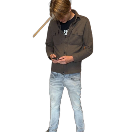 Mörkbrun kofta med knappar