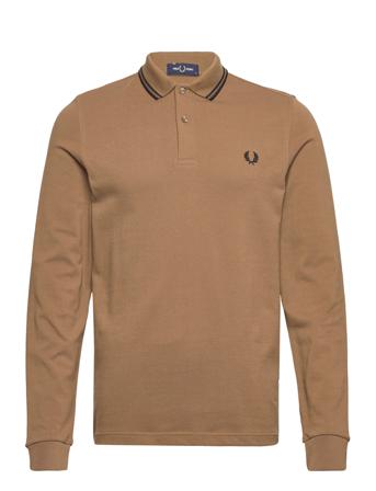Ls Twin Tipped Shirt Brown Fred Perry
