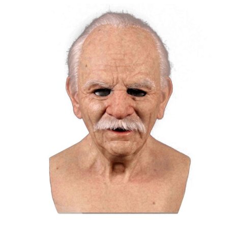 Cosplay Gummi Gammel Mand Ansigtsmaske Realistisk Skræmmende Latex Maske Horror Hovedbeklædning (FMY)