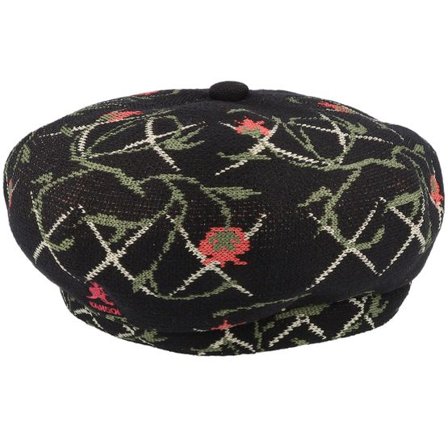 Kangol - Svart beret Hatt - Tapestry Jax Black Floral Beret @ Hatstore