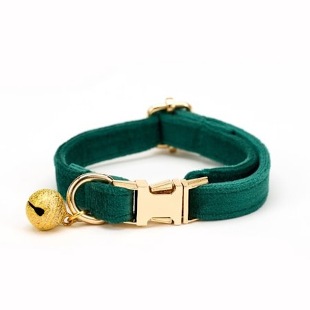 Kattehalsbånd, ensfarvet fløjlshalsbånd til kæledyr med klokke, justerbart halsbånd, egnet til katte, killinger, hvalpe og små hunde.