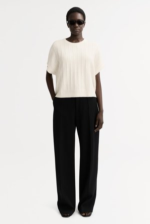 Soft Goat - Ribbed Top - Kaschmirpullover für Damen - XS - Feather White