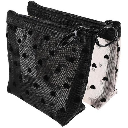 2 stk. Makeup tasker med lynlås Makeup tasker Rejse kosmetik taske Små tasker til kvinder piger