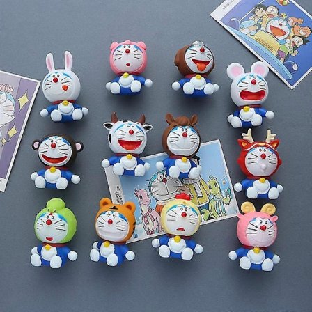 3D tecknad tredimensionell zodiak fet blå katt kylskåpsmagnet kakel meddelande klistermärke tredimensionell docka kylskåpsmagnet