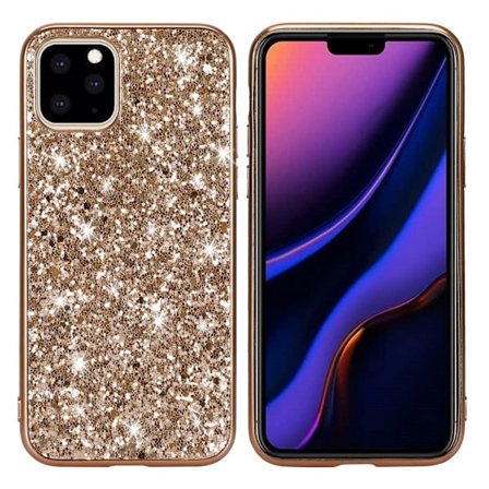 Glitter iPhone 11 Pro skal - Guld