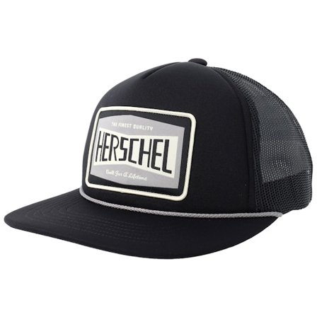 Herschel - Schwarz trucker Cap - Marina Mesh Patch Cap Black Trucker @ Hatstore