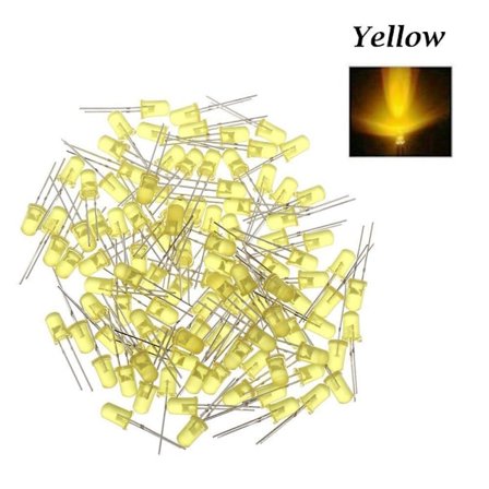 Mordely 1000st LED-lampa pärlor 5mm LED-ljus GUL 1000ST 1000ST