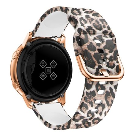 20 mm Samsung Galaxy Watch Active mönstrat klockarmband i silikon - Leopard Textur