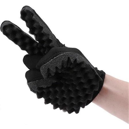 1 Højre Hånd 20*13CM Frisør Svampehandsker Afro Hår Curl Handsker Hår Sort Twist Børste Barbersaloner Krøller Spole Magisk Værktøj Curl Bølge Styling