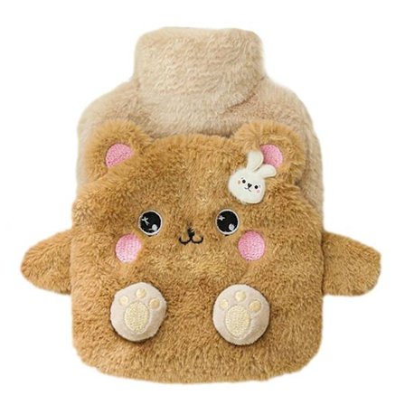 400 ml varmvattenflaska värmebeständig isolerad söt plysch b