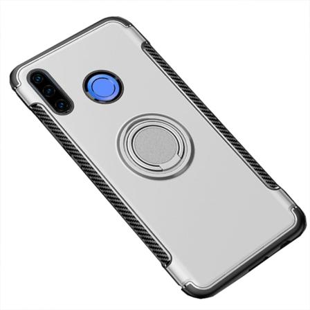 Stilrent Floveme Skal med Ringhållare - Huawei P30 Lite Silver