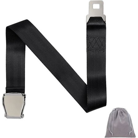 Flysikkerhedsseleforlænger, universal justerbar flysikkerhedsseledele med 45 stålspændeclips 50-84 cm