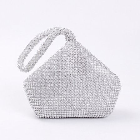 Rhinestone bryllup sølv tote stor delikat cocktail clutch veske