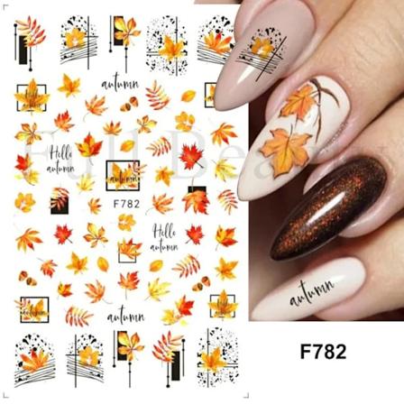 3D Ahornblad Negleklistermærker Efterår Faldende Planter Design Skydere Til Manikyr Blomster Negleselvhæftende Decals Dekoration Fbf782 F782