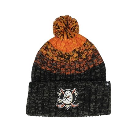 47 Brand - Anaheim Ducks Cascade 47 Cuff Knit Beanie Black/Orange Pom Pom Black Beanie - NHL @ Hatstore