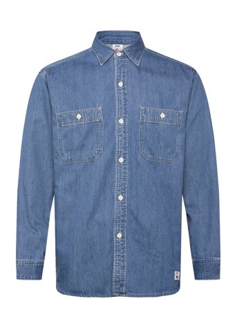 Edwin Work Shirt Ls-Blue - Light Used - Blue - M