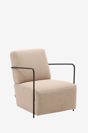 Kave Home - Gamer grön fåtölj med metall i svart mattlackerad finish - Beige - Fåtöljer - Från Homeroom