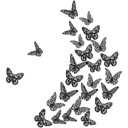 36 kpl 3D-perhostarra seinälle, irrotettavat tarrat seinäkoriste