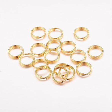 10 Gr.(drygt 120 St)dubbla Säkerhetsringar 7 Mm. I Ytterdiameter 2 Guld
