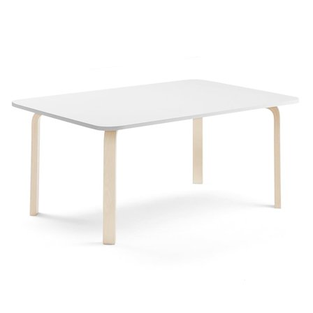 Table ELTON, 1800x700x590 mm, white laminate, birch