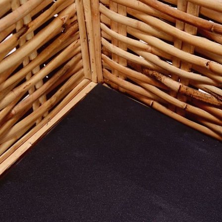 vidaXL Trädgårdssoffa med dynor 2 st naturlig rotting