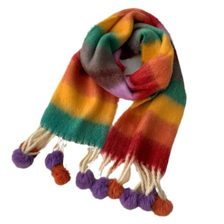 Stort tykt rutete skjerf, rutete fargerikt overdimensjonert skjerf, mykt stort tykt vintervarmt teppe for kvinner