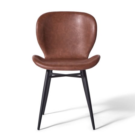 Clara Spisebordsstol - Cognac PU Læder - 48x54x84cm - Elegant, Komfortabel, Holdbar, Let at Rengøre - Perfekt til Daglig Brug & Særlige Lejligheder