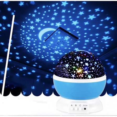 Projektor stjernehimmel nattlys stjernehimmel månelys barn baby soverom lys roterende 2024 Ny (FMY)