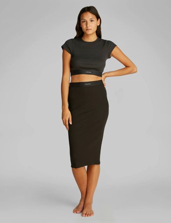 Calvin Klein Rib Crop Tee - Black - L