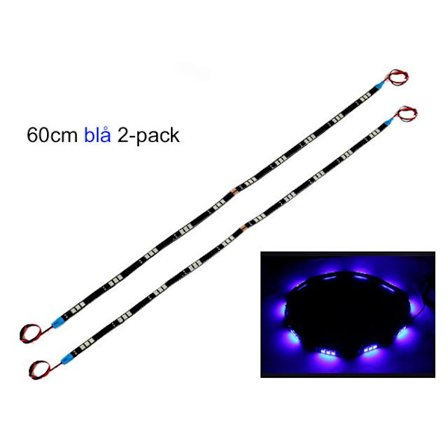 Led slinga 2-pack blå 60cm med 30st chip 5050SMD ledstripe