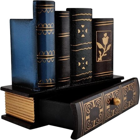 Vintage Bog Pen Holder Retro Pen Skrivebord Organizer Fake Book