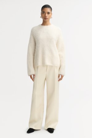 Soft Goat - Alpaca crewneck - Women cashmere sweater - L - Feather White