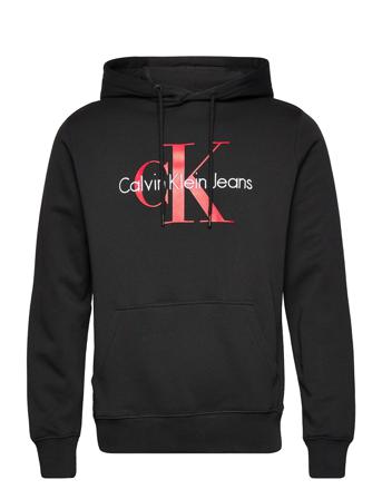 Seasonal Monogram Regular Hoodie Hettegenser Genser Svart Calvin Klein Jeans