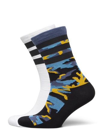 Camo Crew Socks 2 Pairs Underwear Socks Regular Socks Monivärinen/Kuvioitu Adidas Originals