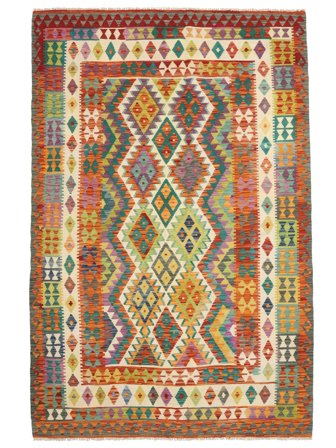 Alfombra Oriental Kilim Afghan Old Style 195X298 Marrón/Beige (Lana, Afganistán)