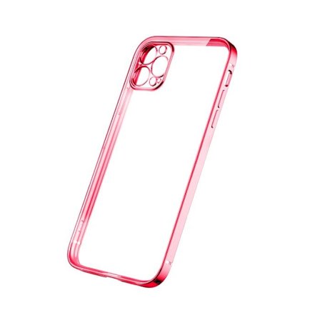 iPhone 12/12 Pro Tunn Transparent Ram Skal Hög kvalité - Röd