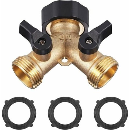 Dubbel mässings tvättmaskin krandelare trädgårdskran 3/4 Y-kontakt för att ansluta 2 apparater