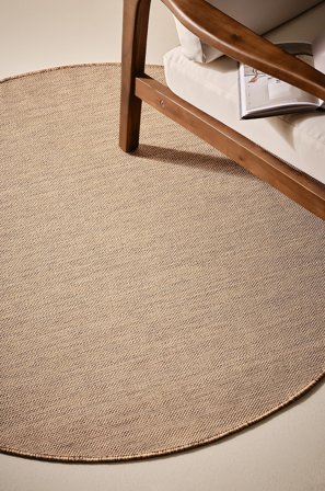 Jotex - Rund Utendørs Teppe ø 120 Cm Polypropylen Brun PETRA - Kjøp Utendørstepper hos Jotex