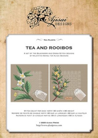 Tea plants. Tea and rooibos. Cross stitch and blackwork designs Valentina Sardu